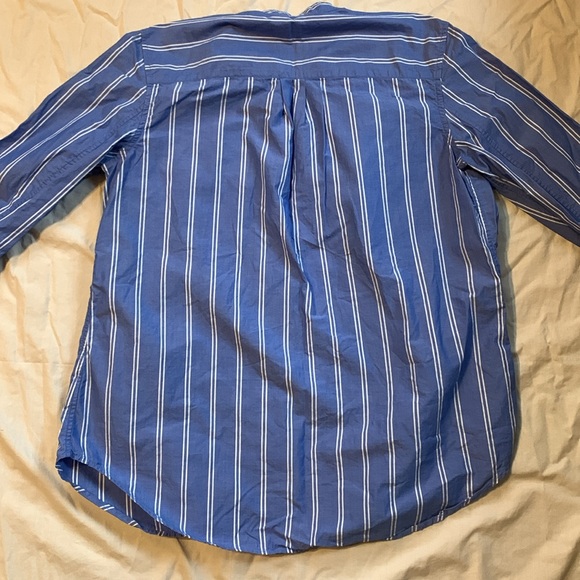 Women’s mandarin collared striped button down shirt - Picture 5 of 5